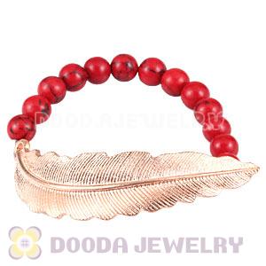 Red Coral Feather Beaded Bracelets Wholesale 