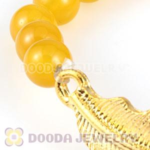 Yellow Agate Feather Beaded Bracelets Wholesale 