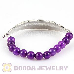 Purple Agate Feather Beaded Bracelets Wholesale 