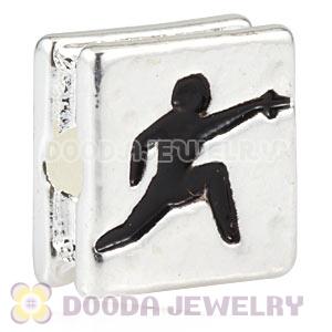 London 2012 Olympics Fencing Square Alloy Beads Wholesale