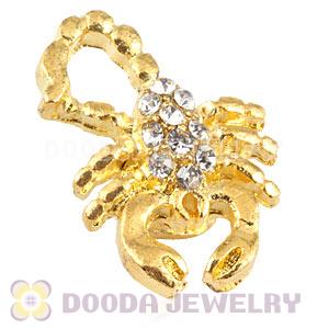 Handmade Gold Plated Scorpion Charms Beads With Crystal Wholesale