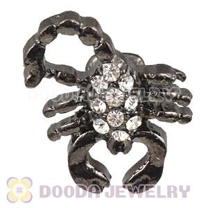 Handmade Gun Black Plated Scorpion Charms Beads With Crystal Wholesale
