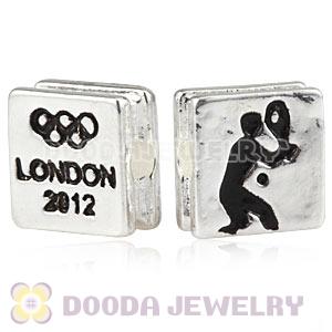London 2012 Olympics Tennis Square Alloy Beads Wholesale