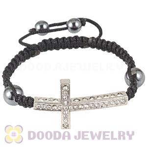 Fashion Handmade Macrame Friendship Bracelets Wholesale With Crystal Cross Beads 