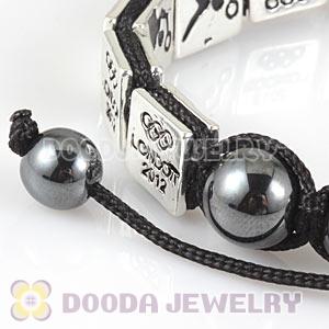 Handmade London 2012 Olympics Badminton Square Alloy Bracelets With Hematite
