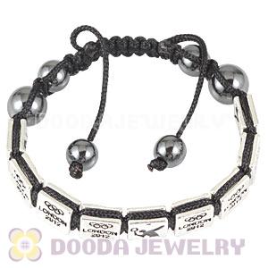 Handmade London 2012 Olympics Badminton Square Alloy Bracelets With Hematite