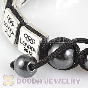 Handmade London 2012 Olympics Basketball Square Alloy Bracelets With Hematite