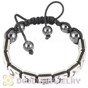 Handmade London 2012 Olympics Basketball Square Alloy Bracelets With Hematite