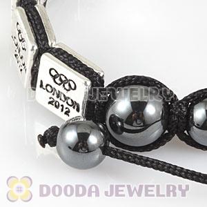 Handmade London 2012 Olympics Beach Volleyball Square Alloy Bracelets With Hematite