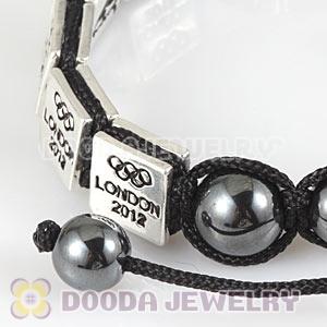 Handmade London 2012 Olympics Canoe Sprint Square Alloy Bracelets With Hematite