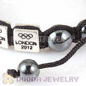 Handmade London 2012 Olympics Equestrian Eventing Square Alloy Bracelets With Hematite