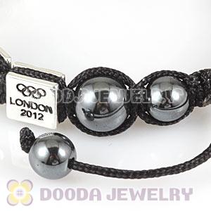 Handmade London 2012 Olympics Fencing Square Alloy Bracelets With Hematite