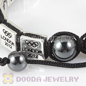 Handmade London 2012 Olympics Handball Square Alloy Bracelets With Hematite