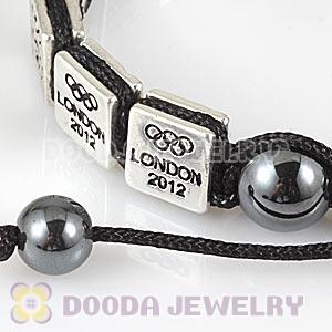 Handmade London 2012 Olympics Judo Square Alloy Bracelets With Hematite