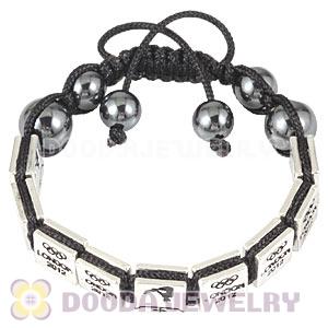 Handmade London 2012 Olympics Gymnastics Trampoline Square Alloy Bracelets With Hematite