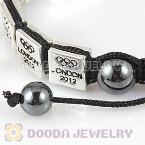 Handmade London 2012 Olympics Gymnastics Trampoline Square Alloy Bracelets With Hematite