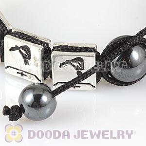 Handmade London 2012 Olympics Gymnastics Trampoline Square Alloy Bracelets With Hematite