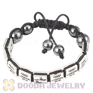 Handmade London 2012 Olympics Synchronised Swimming Square Alloy Bracelets With Hematite