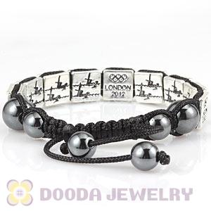 Handmade London 2012 Olympics Synchronised Swimming Square Alloy Bracelets With Hematite