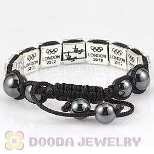 Handmade London 2012 Olympics Synchronised Swimming Square Alloy Bracelets With Hematite