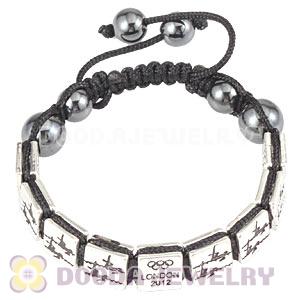 Handmade London 2012 Olympics Synchronised Swimming Square Alloy Bracelets With Hematite