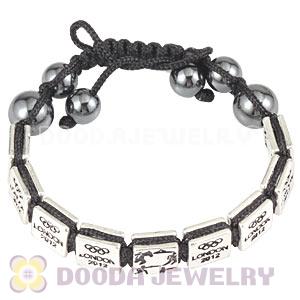 Handmade London 2012 Olympics Modern Pentathlon Square Alloy Bracelets With Hematite
