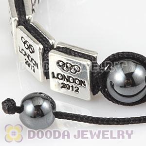 Handmade London 2012 Olympics Modern Pentathlon Square Alloy Bracelets With Hematite