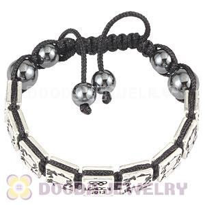 Handmade London 2012 Olympics Modern Pentathlon Square Alloy Bracelets With Hematite