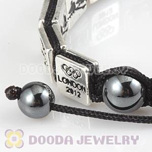 Handmade London 2012 Olympics Rowing Square Alloy Bracelets With Hematite