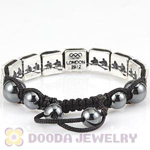 Handmade London 2012 Olympics Rowing Square Alloy Bracelets With Hematite