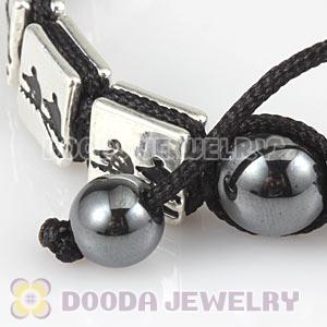 Handmade London 2012 Olympics Rowing Square Alloy Bracelets With Hematite