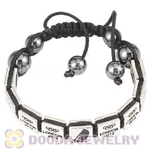 Handmade London 2012 Olympics Sailing Square Alloy Bracelets With Hematite