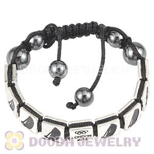 Handmade London 2012 Olympics Sailing Square Alloy Bracelets With Hematite
