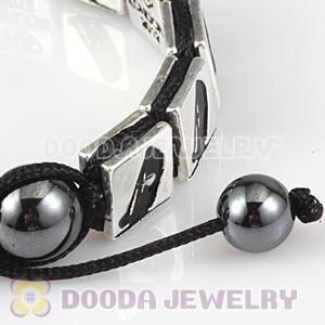 Handmade London 2012 Olympics Sailing Square Alloy Bracelets With Hematite