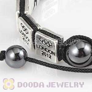 Handmade London 2012 Olympics Weightlifting Square Alloy Bracelets With Hematite