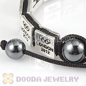 Handmade London 2012 Olympics Water Polo Square Alloy Bracelets With Hematite