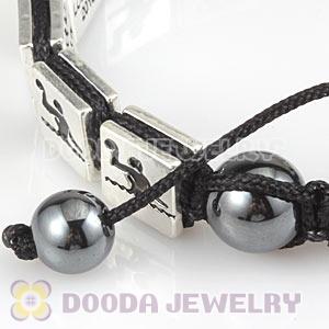 Handmade London 2012 Olympics Water Polo Square Alloy Bracelets With Hematite