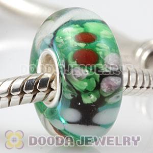 Handmade European Christmas Tree Glass Beads In 925 Silver Core Wholesale