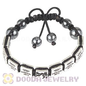 Handmade London 2012 Olympics Boxing Square Alloy Bracelets With Hematite