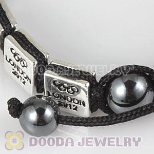 Handmade London 2012 Olympics Boxing Square Alloy Bracelets With Hematite