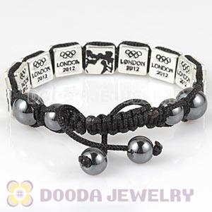 Handmade London 2012 Olympics Boxing Square Alloy Bracelets With Hematite