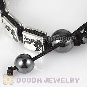 Handmade London 2012 Olympics Boxing Square Alloy Bracelets With Hematite