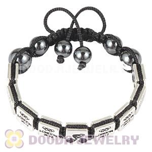 Handmade London 2012 Olympics Cycling Track Square Alloy Bracelets With Hematite