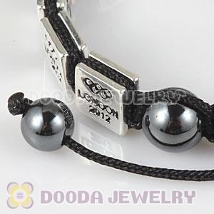 Handmade London 2012 Olympics Cycling Track Square Alloy Bracelets With Hematite