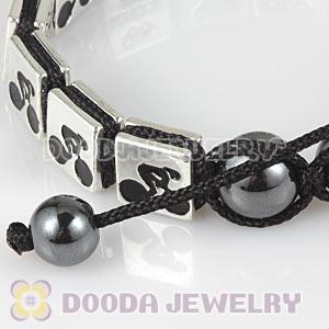 Handmade London 2012 Olympics Cycling Track Square Alloy Bracelets With Hematite