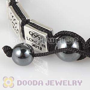 Handmade London 2012 Olympics Cycling Road Square Alloy Bracelets With Hematite