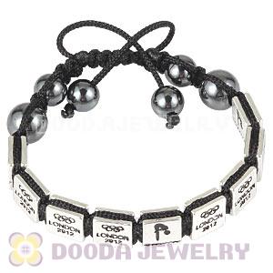 Handmade London 2012 Olympics Diving Square Alloy Bracelets With Hematite