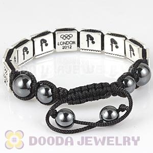 Handmade London 2012 Olympics Diving Square Alloy Bracelets With Hematite