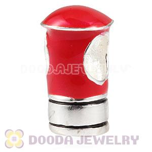 Sterling Silver European Red Post Box Charm Beads Wholesale