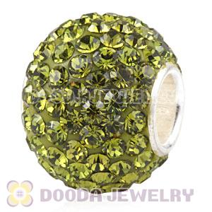 10X13 Big Charm Beads With 130pcs Olivine Austrian Crystal 925 Silver Core